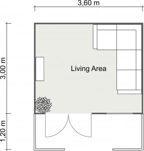 2D Floor Plan of the Teenage Retreat Cabin