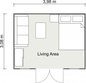 2D Floor Plan of The Art Studio Cabin